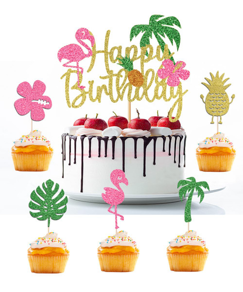 Naicaek Glitter Flamingo Happy Birthday Cake Topper?Palm Tree Flamingo Pineapple Cupcake Picks Decorations?Tropical Hawaiian Luau Theme Baby Shower kids Birthday Party Supplies Naicaek Glitter Flamingo Happy Birthday Cake Topper?Palm Tree Flamingo Pineapple Cupcake Picks Decorations?Tropical Hawaiian Luau Theme Baby Shower kids Birthday Party Supplies