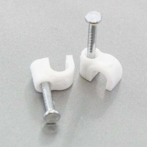 100 Round 5/32" (4 mm) Cable Wire Clips Cable Management Cord Tie Holder Coaxial Nail In Clamps Tacks