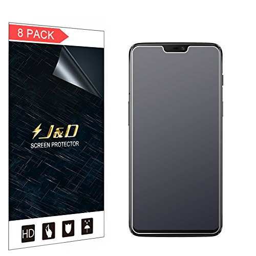 J&D Compatible for 8-Pack OnePlus 6 Screen Protector, [Anti-Glare] [Anti-Fingerprint] [Not Full Coverage] Matte Film Shield Screen Protector for OnePlus 6 Matte Screen Protector