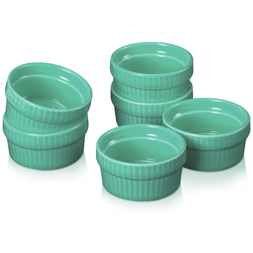 Porcelain Sauce Cups 1.5 oz, Vidalenta Mini Ramekins Dipping Sauce Cup, Tiny ramekins Souffle Dish Round Condiment Cups Dip Bowl Small Bowls for charcuterie board, Microwave & Oven Safe, Green