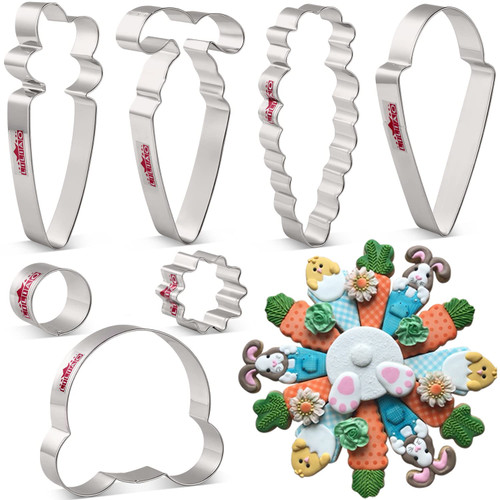 LILIAO Easter Platter Cookie Cutter Set - 7 Piece - Stainless Steel - by Janka