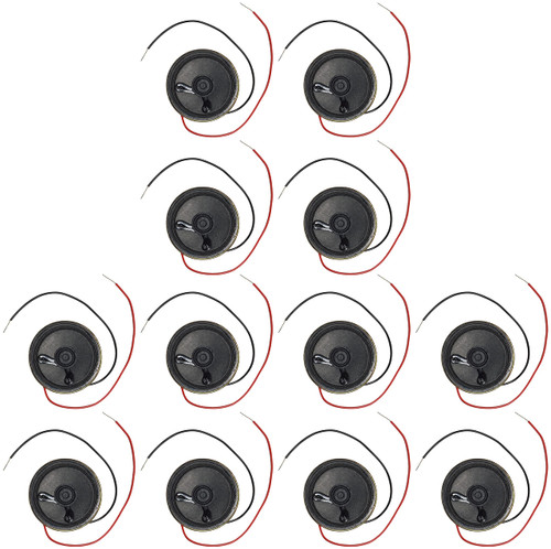 EX ELECTRONIX EXPRESS 12 Pack 2 Inch 0.5 Watt Round Speaker with Wire Leads, 8 ohm