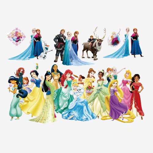 Princess Wall Stickers Girls Wall Decals Peel and Stick Room Decor Stickers for Bedroom Living Room Playroom