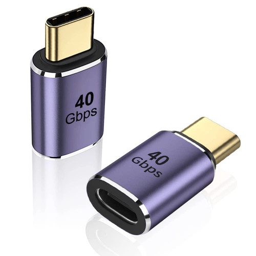 STEZHOU USB C Adapter 2 Pack, Straight Type C Male to Female Adapter Extender Support 100W Fast Charging 40Gbps Data Transfer 8K@60Hz Video Output for Laptop, Tablet, Mobile Phones