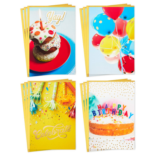 Hallmark Birthday Cards Assortment, Classic Celebrate (12 Cards with Envelopes)