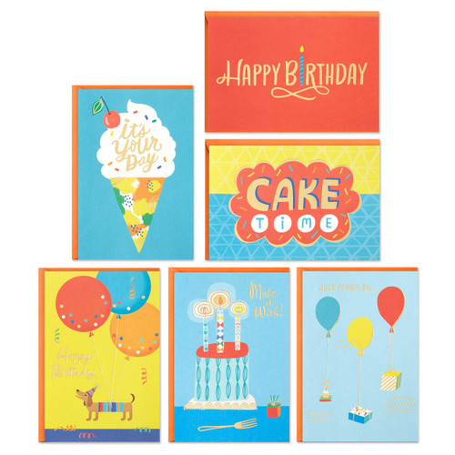 Hallmark Birthday Cards Assortment, 36 Cards with Envelopes (Cake, Ice Cream, Balloons) Hallmark Birthday Cards Assortment, 36 Cards with Envelopes (Cake, Ice Cream, Balloons)