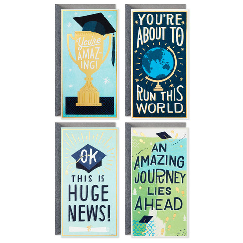 Hallmark Graduation Money Holder or Gift Card Holder Cards Assortment, You're Amazing (4 Cards with Envelopes)