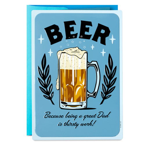 Hallmark Father's Day Card with Removable Tin Sign (Beer)