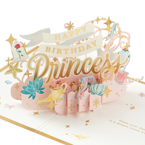 Hallmark Signature Paper Wonder Pop Up Birthday Card for Kids (Disney Princess)