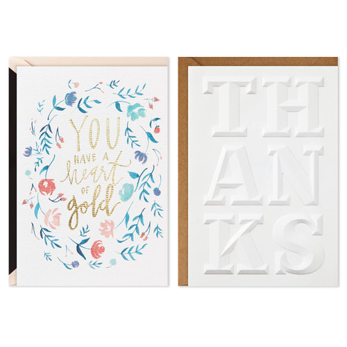 Hallmark Signature Pack of 2 Thank You Cards, Nurses Day Cards (Heart of Gold) Hallmark Signature Pack of 2 Thank You Cards, Nurses Day Cards (Heart of Gold)