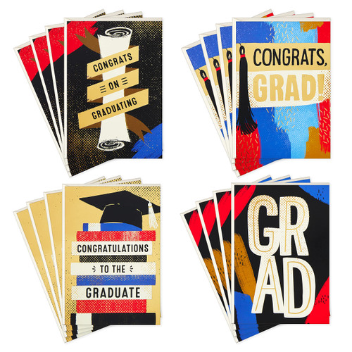 Hallmark Graduation Cards Assortment, Congrats (16 Cards and Envelopes, 4 Designs) Hallmark Graduation Cards Assortment, Congrats (16 Cards and Envelopes, 4 Designs)