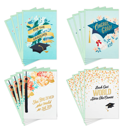 Hallmark Graduation Cards Assortment for Her, She Believed She Could (16 Cards and Envelopes, 4 Designs) Hallmark Graduation Cards Assortment for Her, She Believed She Could (16 Cards and Envelopes, 4 Designs)
