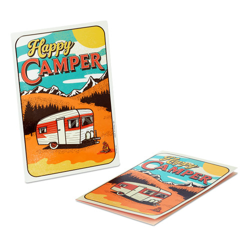 Hallmark Birthday Card with Removable Tin Sign (Happy Camper)