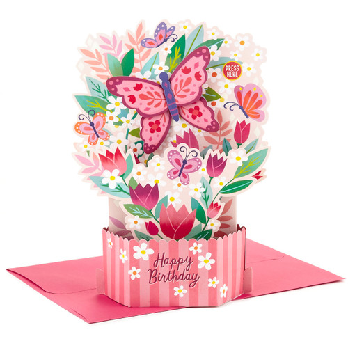 Hallmark Paper Wonder Musical Pop Up Birthday Card with Motion (Butterflies and Flowers)