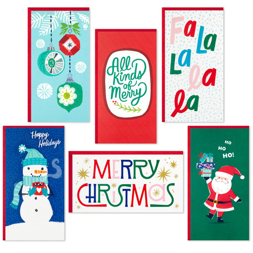 Hallmark Christmas Gift Card Holders or Money Holders Assortment, Cheerful Icons (36 Cards with Envelopes)