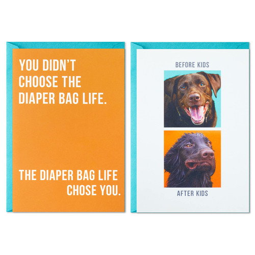 Hallmark Shoebox Pack of 2 Funny Fathers Day Cards (Diaper Bag, Dogs)