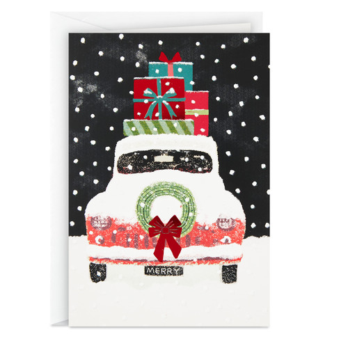 Hallmark Boxed Christmas Cards, Snowy Red Truck (16 Cards and Envelopes)