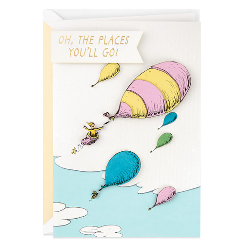 Hallmark Signature Dr. Seuss Congratulations Card or Graduation Card (Oh, the Places You'll Go!)