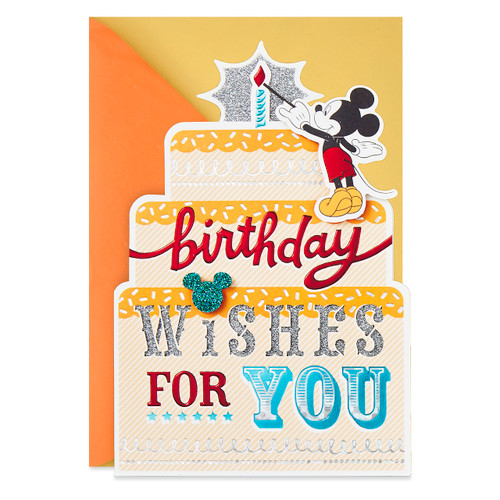 Hallmark Disney Birthday Card (Mickey Mouse Birthday Cake)