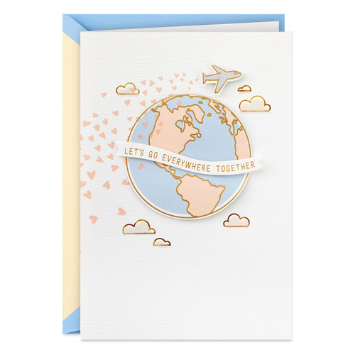 Hallmark Signature Anniversary Card, Love Card, Romantic Birthday Card for Husband, Wife, Boyfriend, Girlfriend (Travel)