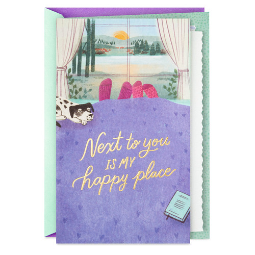 Hallmark Anniversary Card for Husband, Wife, Boyfriend, Girlfriend (Happy Place)