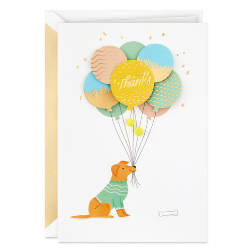 Hallmark Signature Thank You Card, Admin Professional Day Card (Dog with Balloons) Hallmark Signature Thank You Card, Admin Professional Day Card (Dog with Balloons)