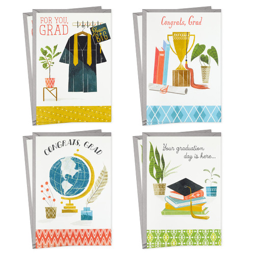 Hallmark Graduation Cards Assortment, Congrats Grad (8 Cards with Envelopes, 4 Designs) Hallmark Graduation Cards Assortment, Congrats Grad (8 Cards with Envelopes, 4 Designs)