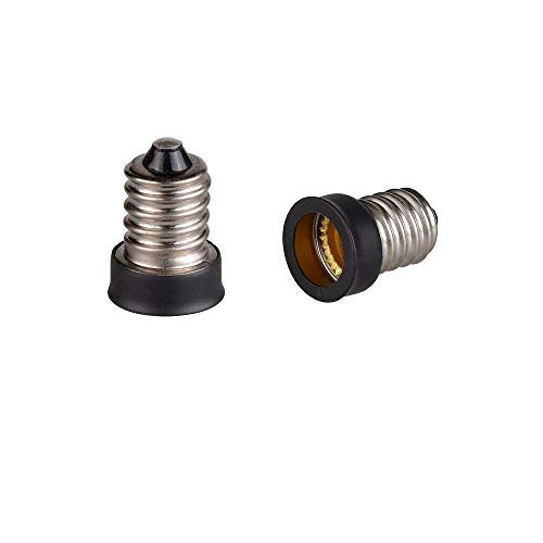 (Pack of 2) E14 to E12 Adapter Converter, Small Edison Screw European Base (E14) to Candelabra Screw (E12) Socket Reducer