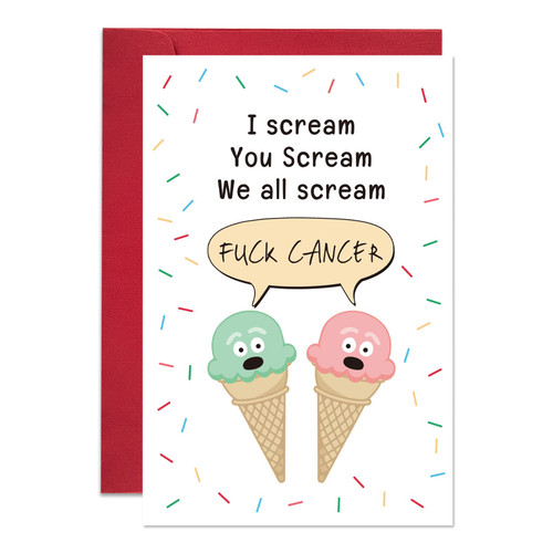 Ogeby Fuck Cancer Encouragement Card Gift for Him Her, Funny Cute Cancer Get Well Card, Cancer Support Ice Cream Pun Card Ogeby Fuck Cancer Encouragement Card Gift for Him Her, Funny Cute Cancer Get Well Card, Cancer Support Ice Cream Pun Card