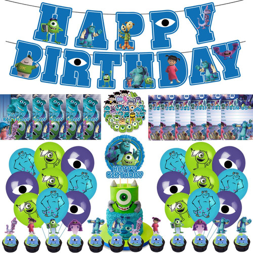 Monster Birthday Party Decorations with Banner , 18 Balloons, 40 Stickers,10 Monster Invitations Cards,12 Cake Toppers, Cupcake Topper for Monster Party Supplies Monster Birthday Party Decorations with Banner , 18 Balloons, 40 Stickers,10 Monster Invitations Cards,12 Cake Toppers, Cupcake Topper for Monster Party Supplies