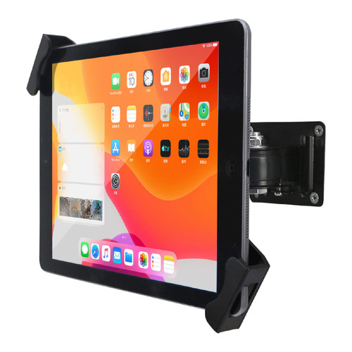 Tablet Wall Mount Holder with Anti Theft Security Lock and Key, Rotate Design Arbitrary Adjustment,Multi Angle,bracket for most 8 to 10.1 Inch,and for iPad Air &10.2,10.9 Galaxy tab,and more (Black)