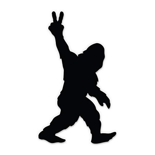 Bigfoot Yeti Peace - 3" Vinyl Sticker - for Car Laptop Water Bottle Phone - Waterproof Decal