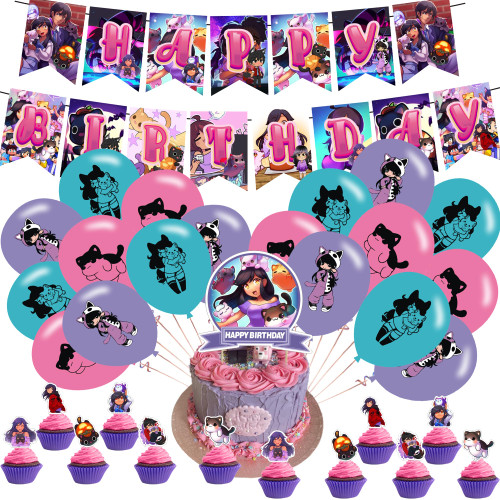 ?????? ???????? Cute Cat Party Supplies, Birthday Party Decorations For Plushies Cat Includes Banner Cake Topper 12 Cupcake Toppers 18 Balloons ?????? ???????? Cute Cat Party Supplies, Birthday Party Decorations For Plushies Cat Includes Banner Cake Topper 12 Cupcake Toppers 18 Balloons