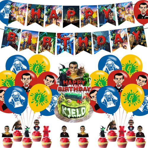 Goosebumps Party Decorations,Birthday Party Supplies For Goosebumps Horror Movie Party Supplies Includes Goosebumps Happy Birthday Banner,Balloons, Cupcake Toppers, Cake Topper for Boys And Girls