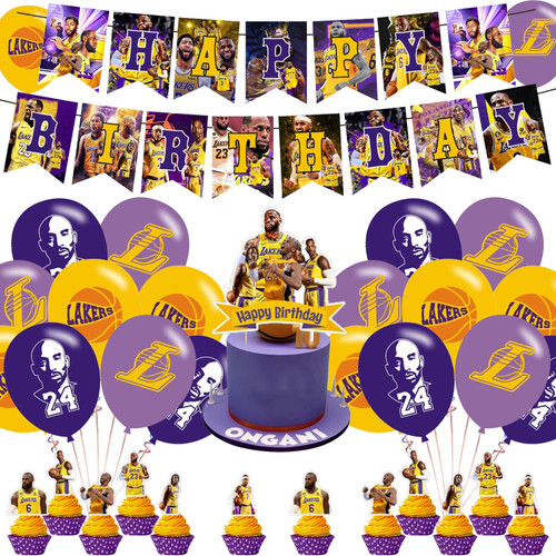 Basketball Party Supplies,Birthday Party Decorations for Basketball for kids with happy birthday banner,cake topper ,balloons for Basketball theme birthday party decorations