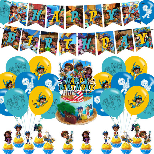 Santiago Seas Birthday Party Decoration,Santiago Seas Theme Birthday Banner, Cake Topper, Latex Balloons for Kids Birthday Party Supplies, Baby Shower Santiago Seas Birthday Party Decoration,Santiago Seas Theme Birthday Banner, Cake Topper, Latex Balloons for Kids Birthday Party Supplies, Baby Shower
