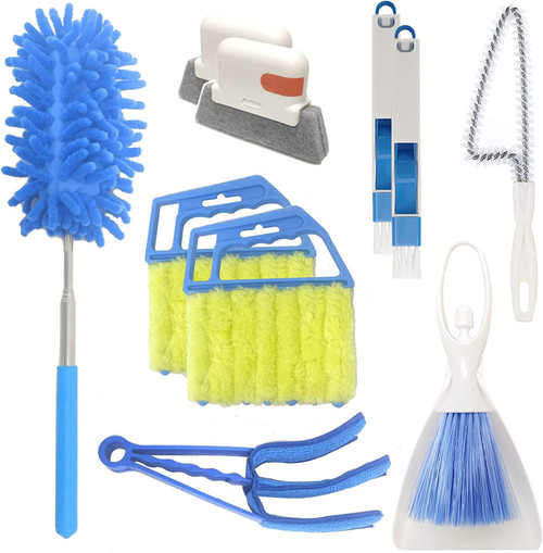 10 Pcs Venetian Window Blind Cleaner Duster Tool Set, Mini Blind Cleaner Duster Brush, Hand Held Air Conditioner Shutters Duster, Dirt Cleaner for Blind, Fan, Air Conditioner, Window Groove Gap (Blue) 10 Pcs Venetian Window Blind Cleaner Duster Tool Set, Mini Blind Cleaner Duster Brush, Hand Held Air Conditioner Shutters Duster, Dirt Cleaner for Blind, Fan, Air Conditioner, Window Groove Gap (Blue)