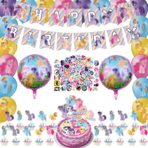 102Pcs Anime Pony Birthday Party Supplies, Party Supplies Include Birthday Banner, Cake Topper, Cupcake Topper, Latex Balloon, Foil Balloon and Sticker, for Kids Birthday Party Supplies 102Pcs Anime Pony Birthday Party Supplies, Party Supplies Include Birthday Banner, Cake Topper, Cupcake Topper, Latex Balloon, Foil Balloon and Sticker, for Kids Birthday Party Supplies