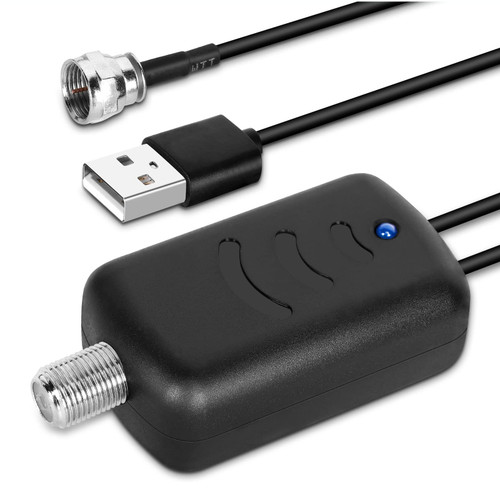 Indoor TV Antenna Amplifier Low Noise Antenna Signal Booster for HD TV Indoor Antenna Clears Up Pixelated Low-Strength Channels HD TV Digital VHF UHF with AC Power Adapter