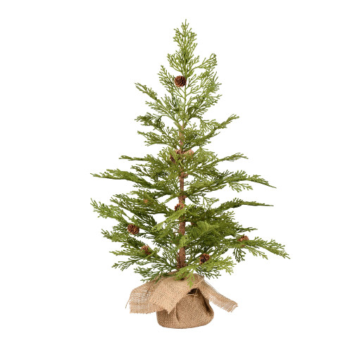 Vickerman 24" Cedar Pine Artificial Christmas Tree, Unlit - Faux Table Top Christmas Tree - Seasonal Indoor Home Decor Vickerman 24" Cedar Pine Artificial Christmas Tree, Unlit - Faux Table Top Christmas Tree - Seasonal Indoor Home Decor
