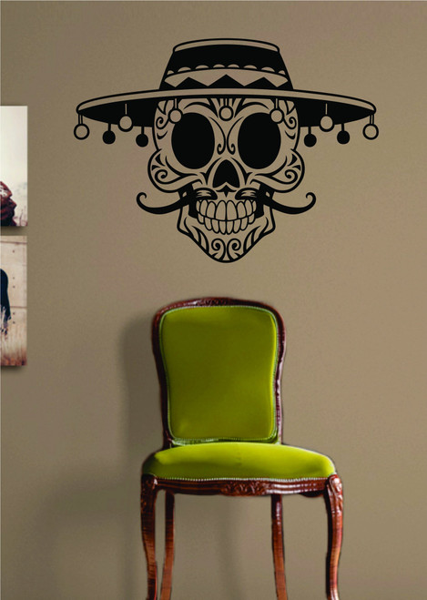 Mexican Sugar Skull Decal Sticker Wall Vinyl Day of the Dead Mexican Sugar Skull Decal Sticker Wall Vinyl Day of the Dead