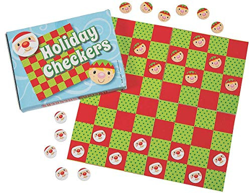 Holiday Christmas Santa and Elves Checkers Game Holiday Christmas Santa and Elves Checkers Game