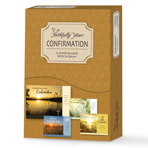 Faithfully Yours Designer Greetings Inspirational Confirmation Boxed Card Assortment, Gift of the Spirit with Biblical Scripture Verses (Box of 12 Greeting Cards with Envelopes)