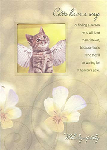 Designer Greetings Cat with Wings Die Cut Window Pet Sympathy Card