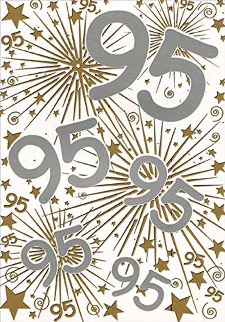 Designer Greetings 95 Repeated in Silver and Gold Foil Age 95 / 95th Birthday Card Designer Greetings 95 Repeated in Silver and Gold Foil Age 95 / 95th Birthday Card