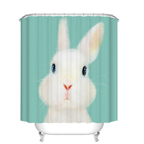 Fangkun Shower Curtain Art Bathroom Decor White Rabbits - Polyester Fabric Bath Curtains Set - 12pcs Shower Hooks - 72 x 72 inches Fangkun Shower Curtain Art Bathroom Decor White Rabbits - Polyester Fabric Bath Curtains Set - 12pcs Shower Hooks - 72 x 72 inches