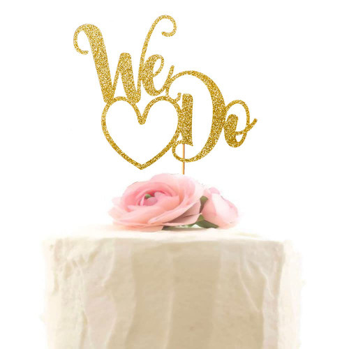 We Do Cake Topper Wedding Vow Renewal Anniversary Party Decorations Gold Glitter We Do Cake Topper Wedding Vow Renewal Anniversary Party Decorations Gold Glitter