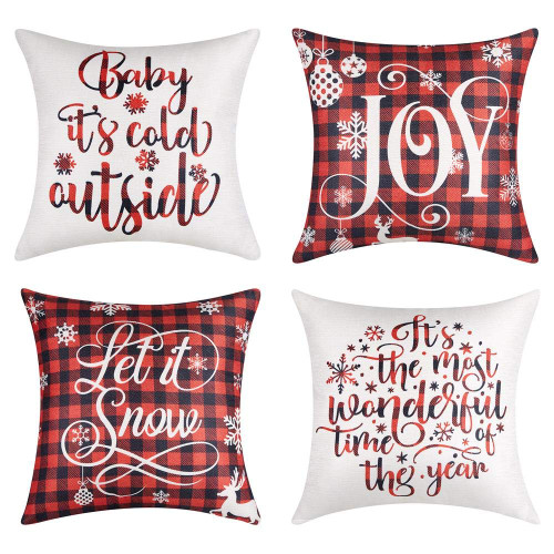Lanpn Christmas 24x24 Throw Pillow Covers, Decorative Outdoor Farmhouse Merry Christmas Xmas Lumbar Pillow Shams Cases Slipcovers Cover Set of 4 Couch Sofa Lanpn Christmas 24x24 Throw Pillow Covers, Decorative Outdoor Farmhouse Merry Christmas Xmas Lumbar Pillow Shams Cases Slipcovers Cover Set of 4 Couch Sofa
