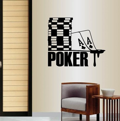 Wall Vinyl Decal Home Decor Art Sticker Poker Cards Chips Casino Room Removable Stylish Mural Unique Design Wall Vinyl Decal Home Decor Art Sticker Poker Cards Chips Casino Room Removable Stylish Mural Unique Design