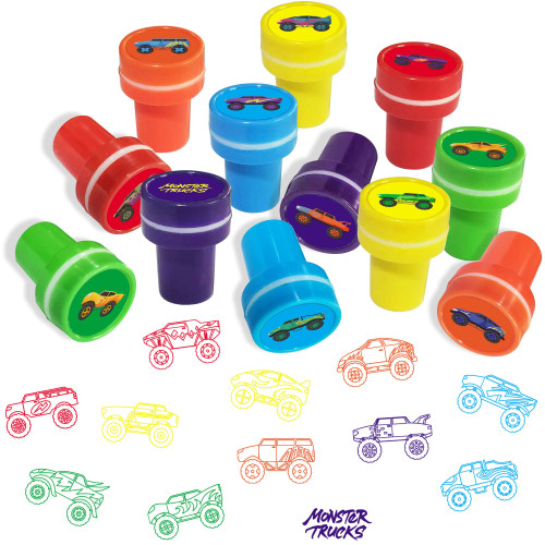 Monster Truck Birthday Party Supplies, 24Pcs Monster Truck Party Favors Self-Inking Stamps for Goodie Bag Stuffers for Monster Truck Party Supplies Monster Truck Birthday Party Supplies, 24Pcs Monster Truck Party Favors Self-Inking Stamps for Goodie Bag Stuffers for Monster Truck Party Supplies